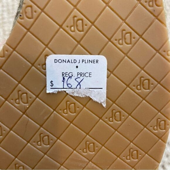 Brand New Donald Pilner Open Toe Wedge Espadrille Sandals Beige Suede Size 10 - Picture 6 of 11